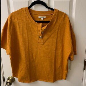 NWT Madewell Raw Edge Henley Tee